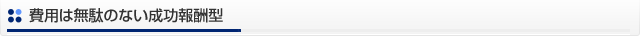 費用は無駄のない成功報酬型